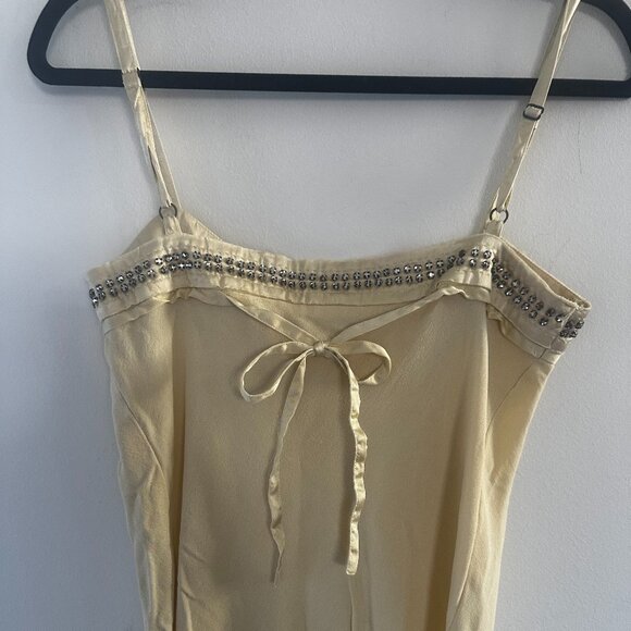 Stella McCartney for H&M Women's Yellow  Beaded Silk Cami Top Size 40 - Picture 2 of 4